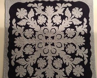 Bought in Hawaii. Blue hawaiian quilt wall hanging.