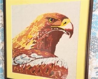 Framed Eagle Needlepoint