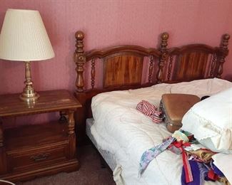 Matching nightstand and bed