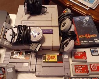 Super Nintendo console and accessories