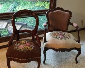 Antique needlepoint chairs