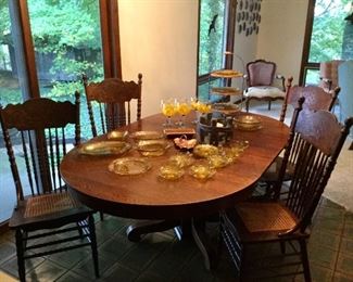 Antique dining table & 4 chairs