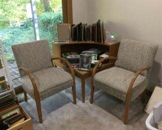 Mid-century chairs and corner table