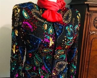 Elegant beaded evening jacket. Size small