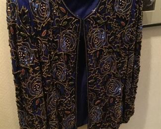 Stenay beaded silk jacket. Size petite medium.