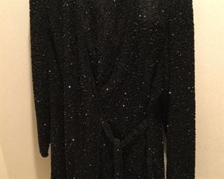 Candlelight & Champagne silk beaded jacket and long skirt
