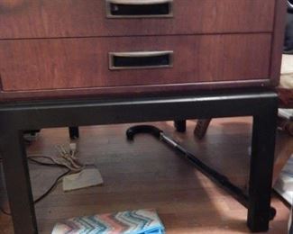 Mid century Asian themed accent side table x 2.