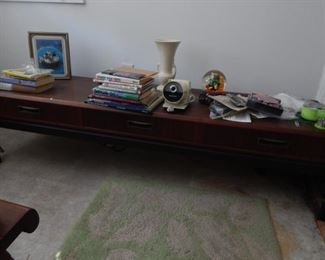 Long accent table. Coffee table. Matches two side tables.