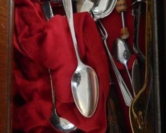 Silver plate flatware.