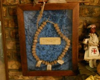 Prehistoric relic necklace (from Pawnee Bill, Oklahoma) bought at Tucson, AZ  Auction 1998 he has a muesem  in Oklahoma till this day