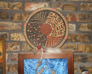 Pictorial editing basket: Owned by Edna Evans, a Native American  Historian of Arizona that lived to 90 years of age. The young Edna traded with the Natives and helped start the Phoenix College and Heard Museum of Phoenix, Arizona dedicated to the advancement of American Indian art.