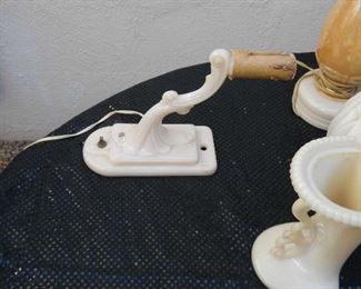 Rare Alacite glassware manufactured by Aladdin including wall sconces, wall lamps, dishes
Note: Owner’s grandfather ‘Dutch’ worked as a glassblower at the factory in the 1920s