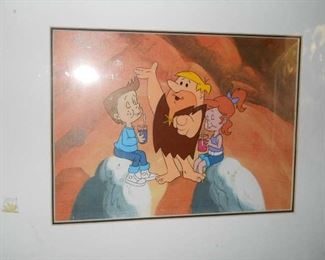 The Flintstones Barney Rubble Animation Cel signed Hanna-Barbera