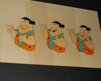 Fred Flintstones Animation Production Cel very old hand sign Hanna-Barbera
