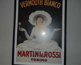 Fabulous Black framed Pacifica Island Art Vermouth Bianco - Martini & Rossi - Torino (Turin), Italy - Vintage Advertising Poster by Marcello Dudovich (1878-1962) - Fine Art Print