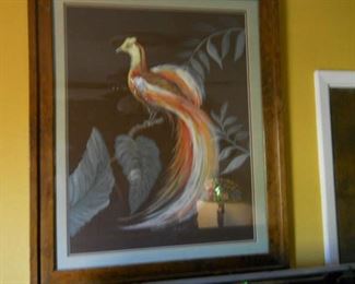 bird of paradise water color sign bought fom artist in Palm Beach