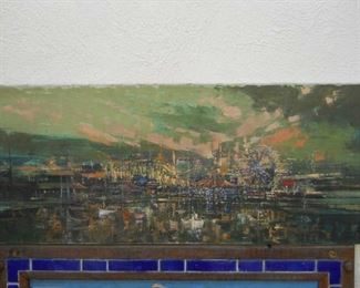 original oil 3ft of of Malibu ARTIST OF THE STARS