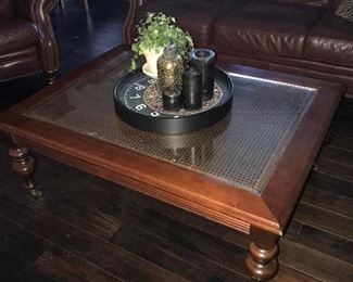 Beautiful glass top square coffee table * home decor