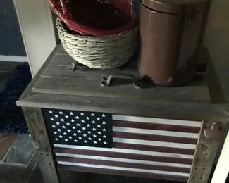 American flag end table * Americana * farmhouse decor