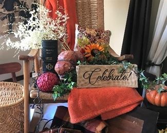 Fall decor and rocking chair 