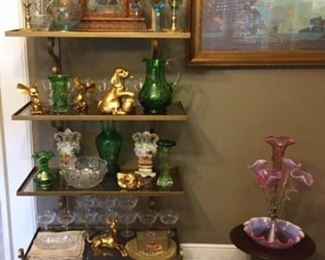Epergne, Vintage Glass Maxfield Parrish