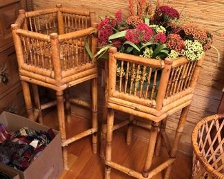 Bamboo plant stands.
