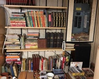 Large selection of vintage books, office supplies, games, etc.