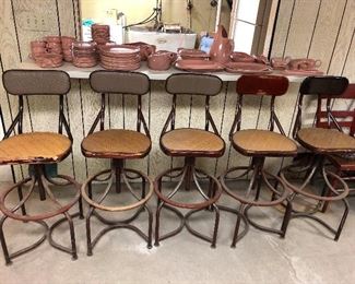 6 Western Electric telephone operator chairs (five shown here).