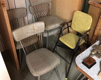 Four retro chairs by Chromcraft.