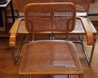 Vintage Cesca chairs -- 1 armchair, 4 without arms