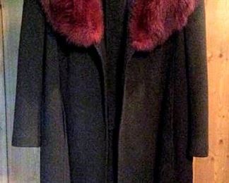 APT008 Cashmere Coat with Fox Fur Collar