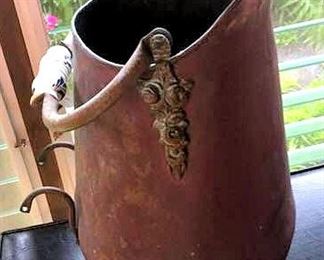 APT027 Vintage Dutch Copper Coal Scuttle