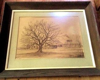 APT088 Framed Country House Sketch 