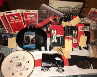 LARGE Collection Of Vintage Champion Spark Plugs & Promotional Items