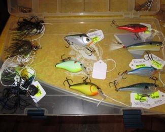 2nd Floor:   Lures, Heddon, Chatter Bait, Rebel Pop-R, Back Grabber 0'-4', Frenzy FSH7-M, Frogs