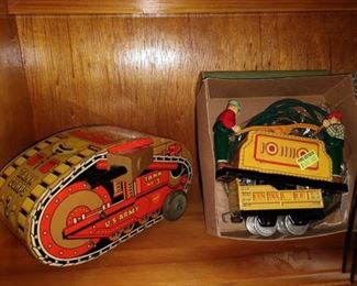 2nd Floor Kitchen:  Roll-Over-Tank, Battery Op Hand Car with Rubber Tube for Track