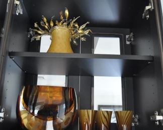 Murano amber vase signed by Gino Cenedese