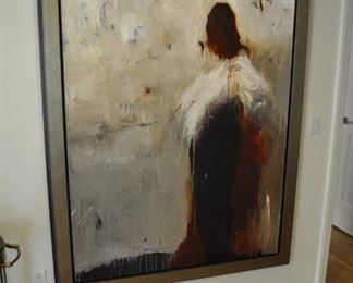 6 foot tall original painting - Title: Angel Backwards. Artist: KMD