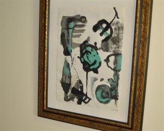 Original abstract - Black & Turquoise. Signed. Purchased in Italy in 1993