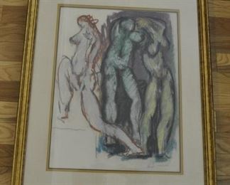 Original Pastel artwork by Hans Burkhardt - 1974