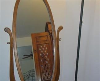 Floor Mirror, Floor Lamp 