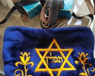 Tefillin prayer set, Vintage Judaica Jewish Teflilin