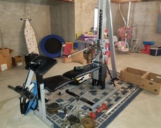 Exercise equipment,  Aerobic rider – total body fitness
·        Marcy Home Gym 150
·        Punching bag (Everlast)
·        Weight set