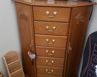 large corner jewelry cabinet