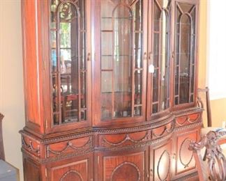 FABULOUS BOW FRONT LIGHTED CHINA CABINET