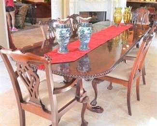 DINING TABLE SHOWN WITH  2 INSERTS - OPENS TO MAXIMUM OF 115" - 10 CHAIRS AVAILABLE