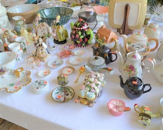 TEA POT COLLECTION AND OTHER PORCELAINS