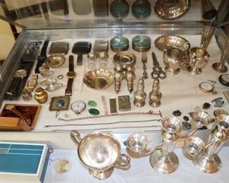 Sterling Silver: Cartier, Gorham, S. Kirk & Son, Roger Bros., Tiffany & Co., additional quantities of English, American, and continental sterling. Select groupings of vintage EPNS and silver-plate.