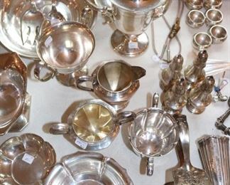 Sterling Silver: Gorham, S. Kirk & Son, Roger Bros., Tiffany & Co., additional quantities of English, American, and continental sterling. Select groupings of vintage EPNS and silver-plate.