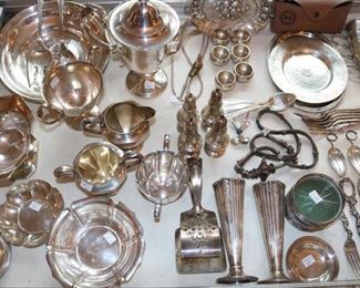 Sterling Silver:  Gorham, S. Kirk & Son, Roger Bros., Tiffany & Co., additional quantities of English, American, and continental sterling. Select groupings of vintage EPNS and silver-plate.